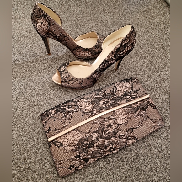 faith Shoes - Brand new faith shoes and matching clutch bag. Shoes size 6